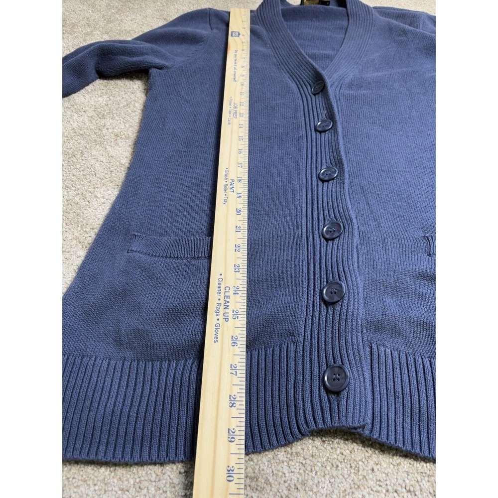 Pendleton Women's Large V Neck Cardigan Sweater Cotton Navy Blue‎ Long Sleeve - Picture 6 of 7